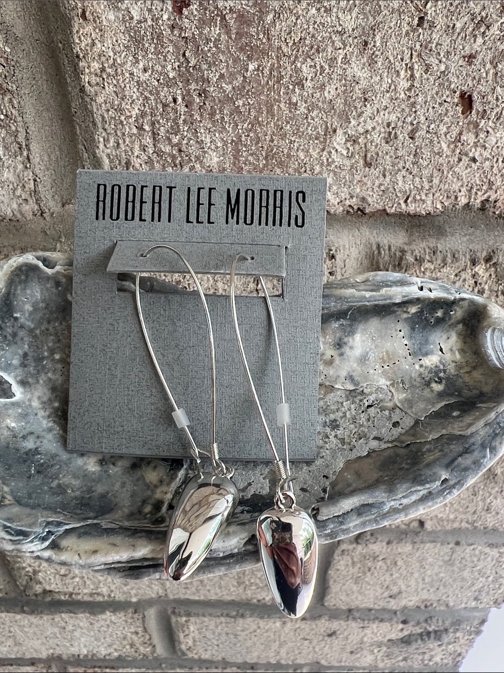 Robert Lee Morris Polished Silver Drop Earrings